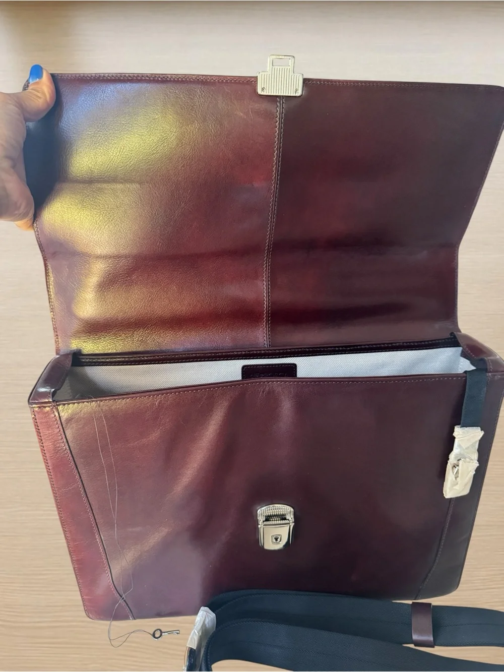 Bosca Old Leather Flapover Briefcase – With Key & New Strap